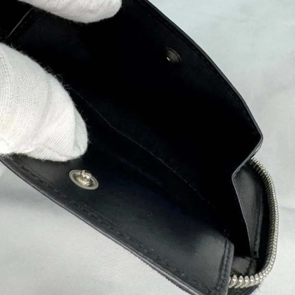 Salvatore Ferragamo Black Unisex Zip Wallet Authentic Vintage